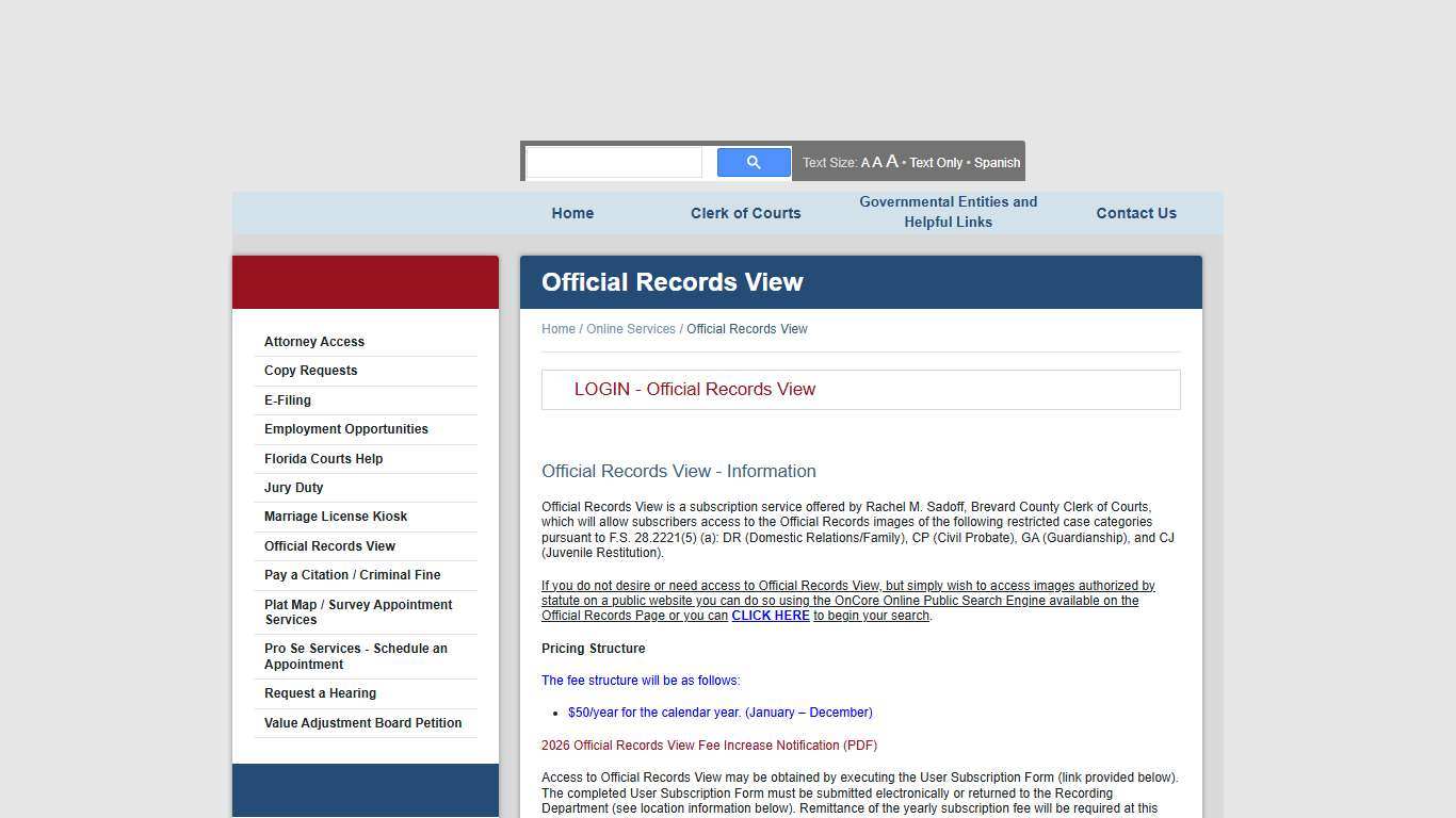 Official Records View - Brevard County, Florida - Clerk of the Court